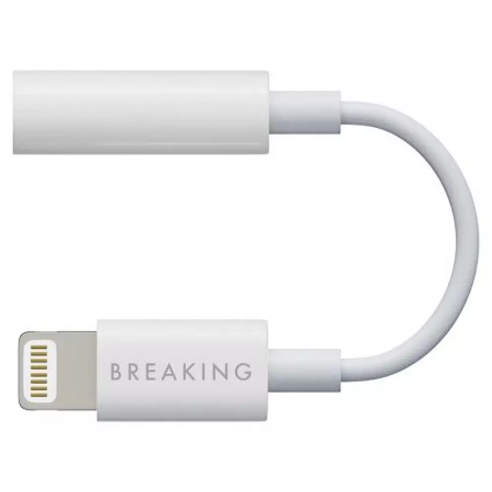 Адаптер Breaking, AUX 3.5мм - Lightning MFI (Белый) 24550