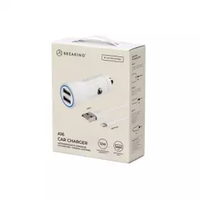 АЗУ Breaking A16 2USB, 2.4A + кабель USB-A - Lightning (Белый) 23200
