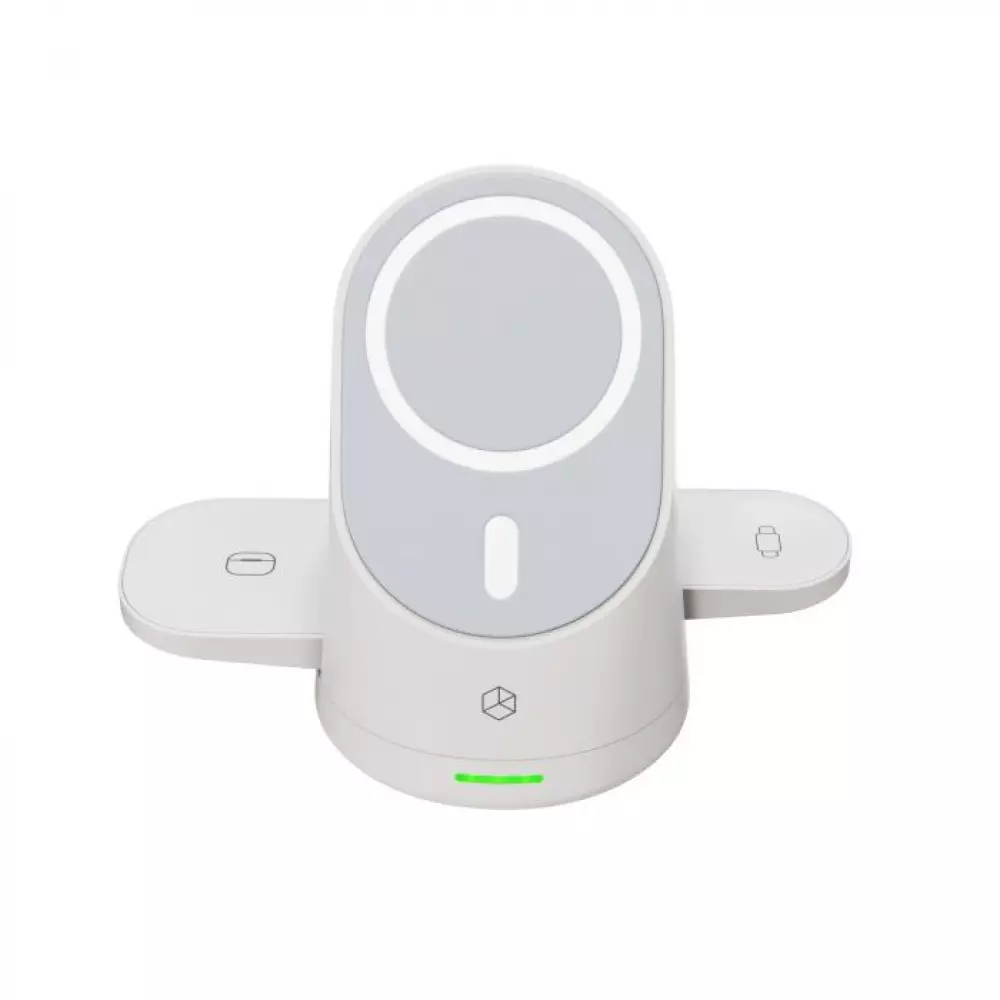 Беспроводная зарядная станция 3 в 1, Breaking DS06, Qi 20W (Белый) 22310