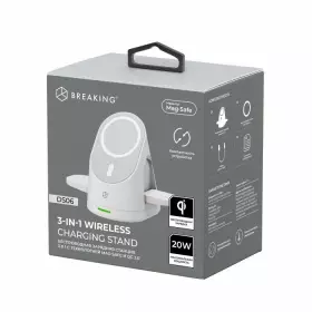 Беспроводная зарядная станция 3 в 1, Breaking DS06, Qi 20W (Белый) 22310