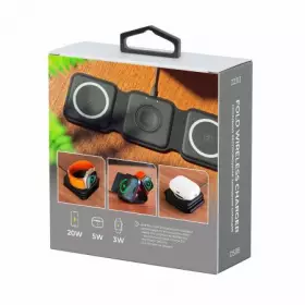 Беспроводная зарядная станция 3 в 1, Breaking DS08, Qi 20W (Черный) 22314