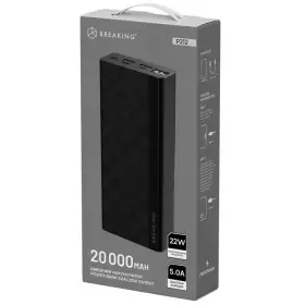 Внешний аккумулятор Breaking P212 2USB-A USB-C 20000 mAh, 5.0A, 22,5W, PD, QC 3.0, LED (Белый)27220