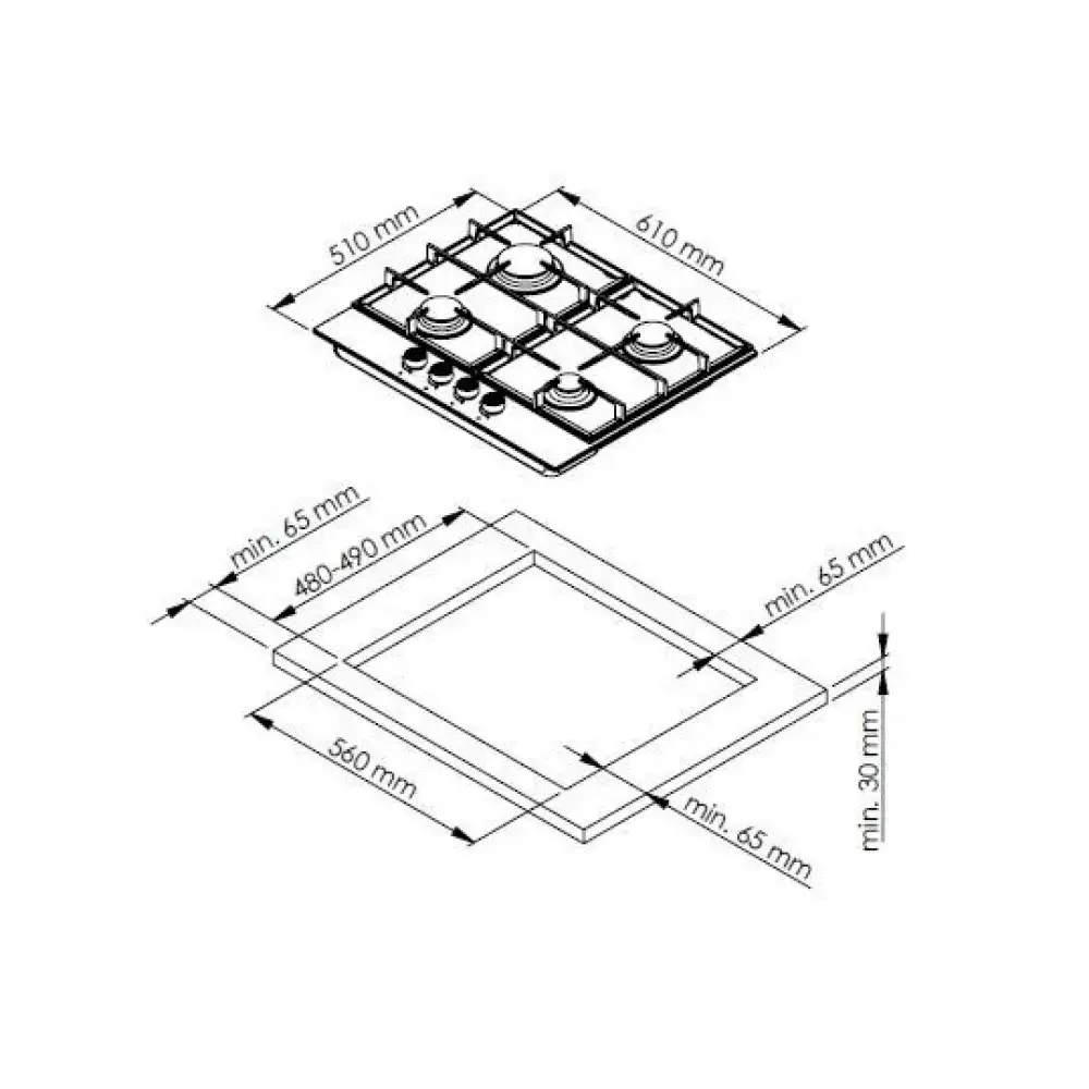 Газовая варочная панель Reex PGW-640 Bk