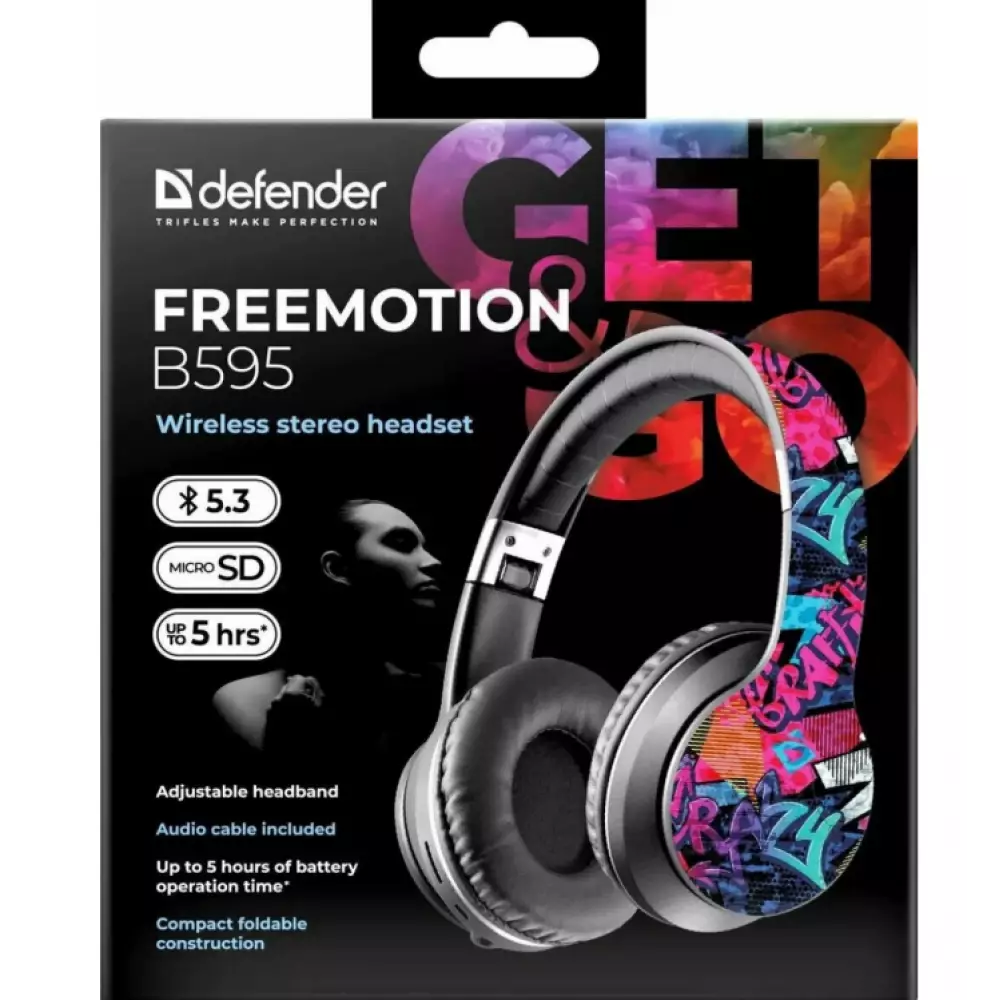 Гарнитура Defender 63597 FREEMOTION B595 BLACK+GRAFFITI