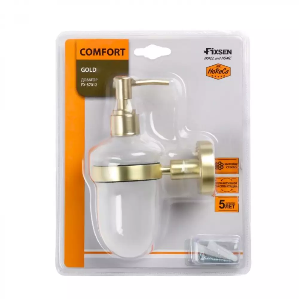 Дозатор для жидкого мыла Fixsen Comfort Gold золото-сатин (FX-87012)