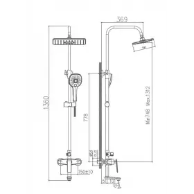 Душевая система Haiba HB24548-8 (смеситель и ручная лейка) белый/хром