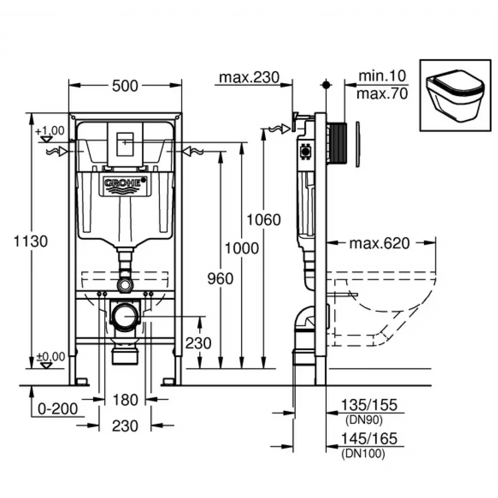 Инсталляция для унитаза Grohe Rapid SL 38772001