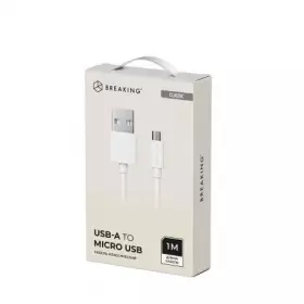 Кабель Breaking Classic USB - Micro USB 1m. 2.4A (Белый) 20113