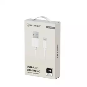 Кабель Breaking Silicone, USB-C - Lightning, 2.4A, 1м (Белый) 21640
