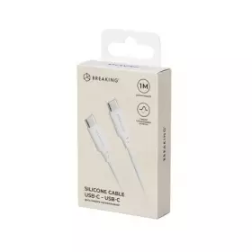 Кабель Breaking Silicone, USB-C - USB-C, 2.4A, 1м (Белый) 21650