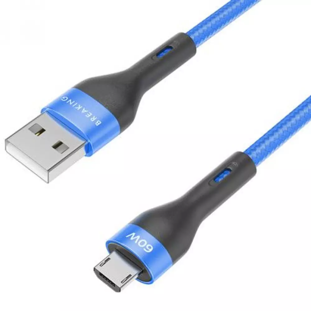 Кабель Breaking Tissue USB - Type-C, 3A, 1m. (Синий) 21458