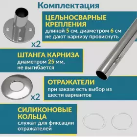 Карниз для ванной Г-образный 100х100