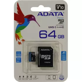 Карта памяти MICRO SDXC 64GB CLASS10 W/AAUSDX64GUICL10A1-RA1 ADATA