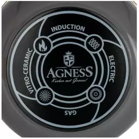Кастрюля AGNESS эмалированная со стекл.крышкой серия DELUXE 6,1л