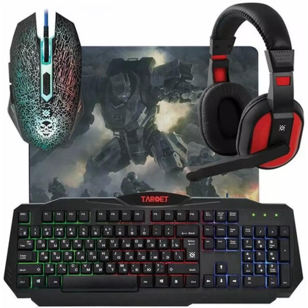 Клавиатура + мышка Defender MKP-350 +PAD +HEADSET TARGET 52350