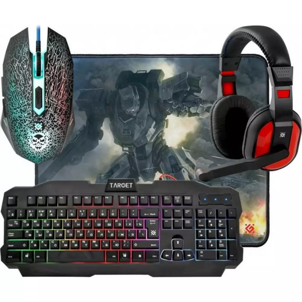 Клавиатура + мышка Defender MKP-350 +PAD +HEADSET TARGET 52350