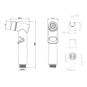 Гигиенический душ Lemark LM8088BL, черный блистер