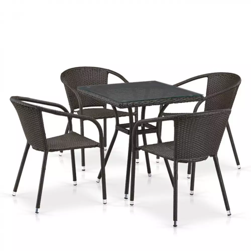 Комплект плетеной мебели T282BNT/Y137C-W53 Brown 4Pcs ФР-00004833