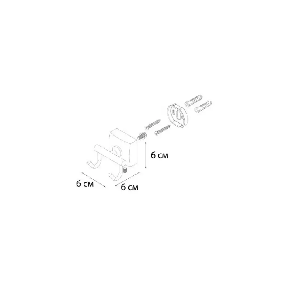 Крючок Fixsen Kvadro (FX-61305B) двойной