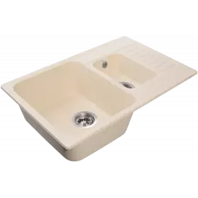 Мойка GranFest Quarz GF-Z-21K 740*480 1,5 чаши+кр прямоугольная (бежевая) 