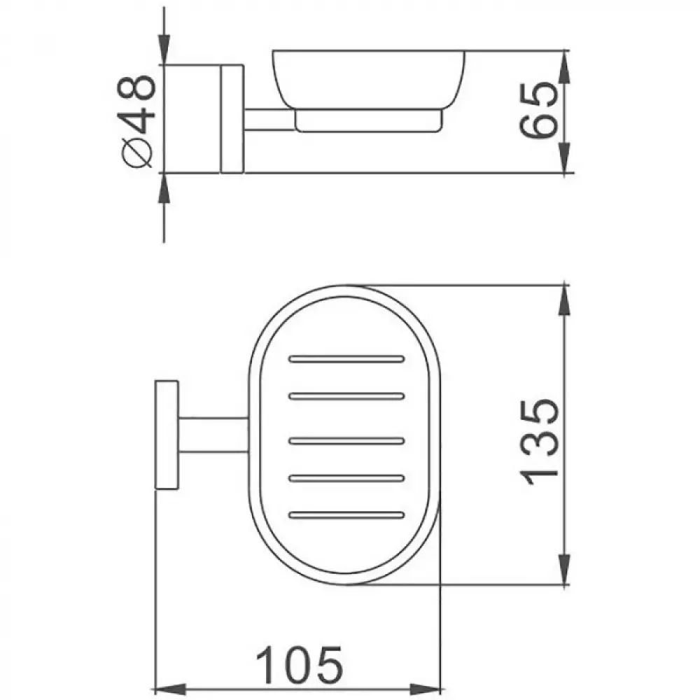 Мыльница Haiba HB8702 навесная матовое стекло черный