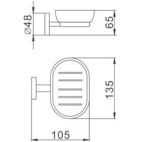 Мыльница Haiba HB8702 навесная матовое стекло черный