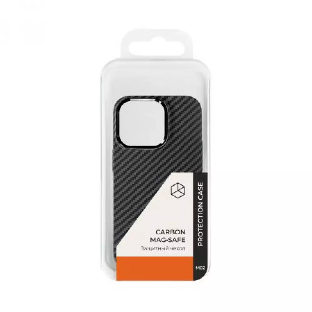 Накладка пластиковая Breaking M02 Carbon Mag•Safe для iPhone 15 Pro Max (Черный) 43202