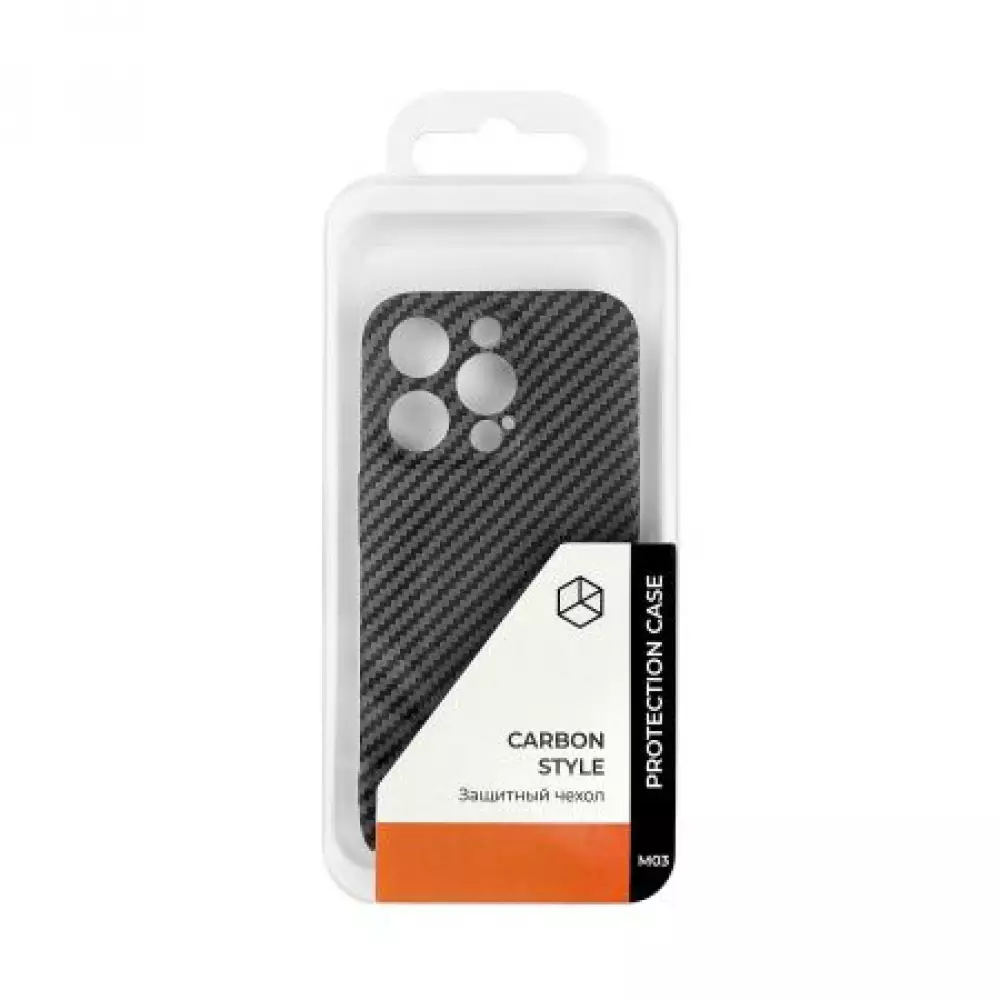 Накладка пластиковая Breaking M03 Carbon Style для iPhone 14 Pro Max (Черный) 43172 