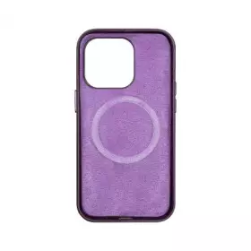 Накладка пластиковая Breaking M04 Leather Style Mag•Safe для iPhone 14 Pro (Фиолетовый) 43148