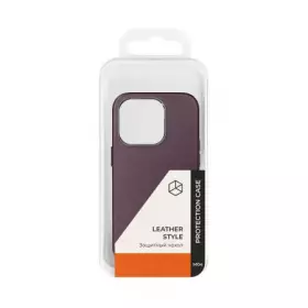 Накладка пластиковая Breaking M04 Leather Style Mag•Safe для iPhone 14 Pro (Фиолетовый) 43148