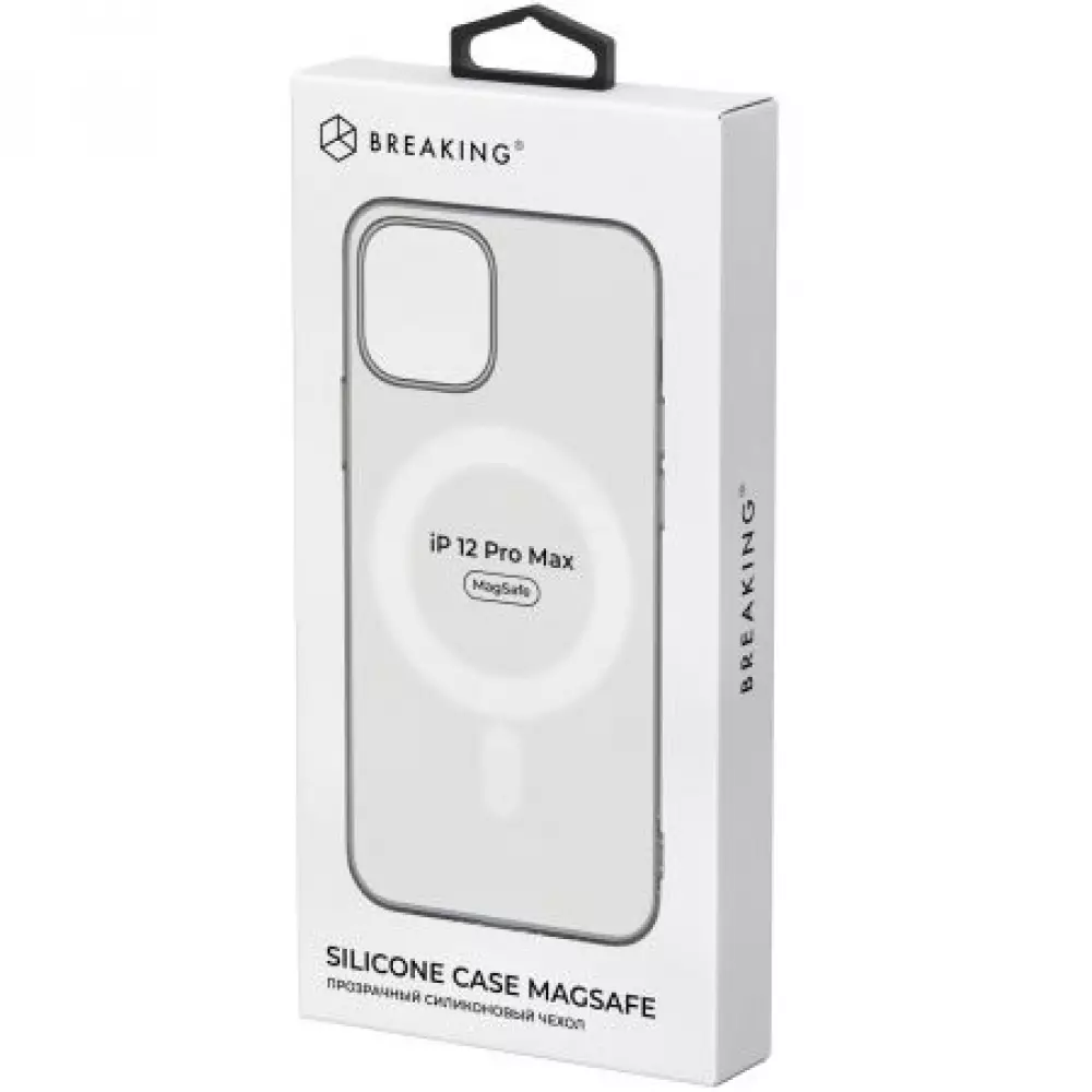 Накладка силиконовая Breaking MagSafe для iPhone 12 Pro Max (Прозрачный) 43101