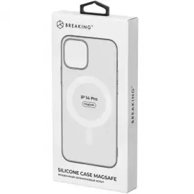 Накладка силиконовая Breaking MagSafe для iPhone 14 Pro (Прозрачный) 43107