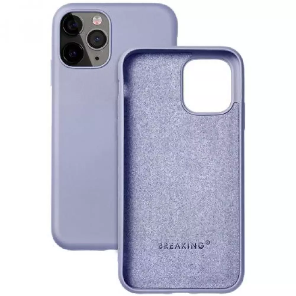 Накладка силиконовая Breaking Soft Touch с микрофиброй для iPhone 13 (Фиолетовый) 41390