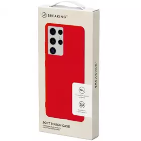 Накладка силиконовая Breaking Soft Touch с микрофиброй для iPhone 15 Pro (Красный) 41587
