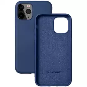Накладка силиконовая Breaking Soft Touch с микрофиброй для iPhone 15 Pro (Синий) 41588