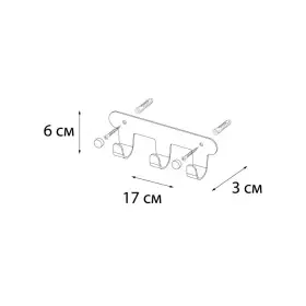 Планка 3 крючка Fixsen Kvadro (FX-805-3) хром