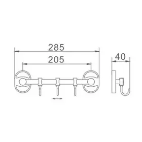 Планка 3 крючка Haiba HB1915-3