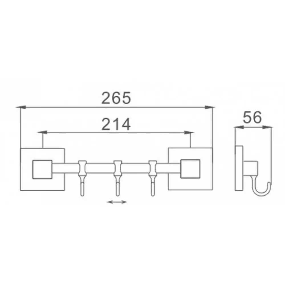Планка 3 крючка Haiba HB8615-3