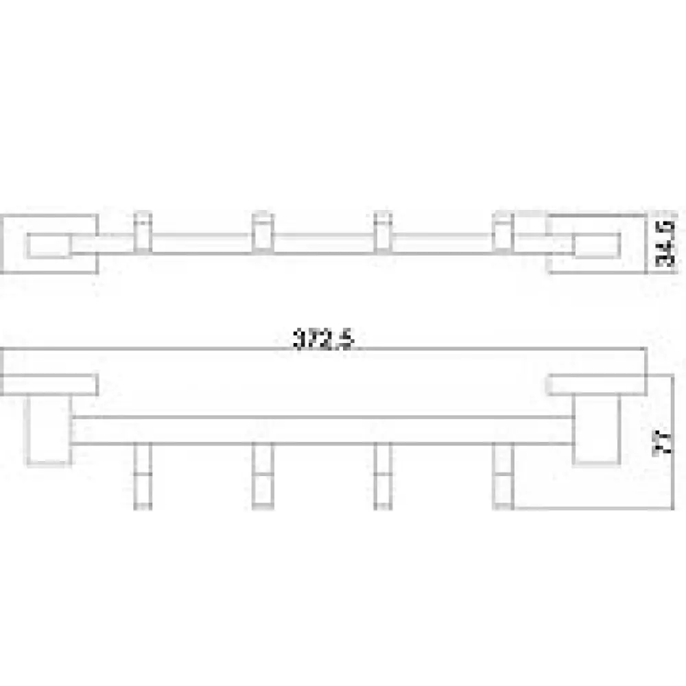 Планка 4 крючка Belz B90315-4 квадрат, черный матовый