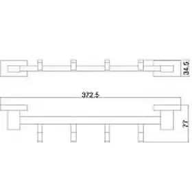 Планка 4 крючка Belz B90315-4 квадрат, черный матовый