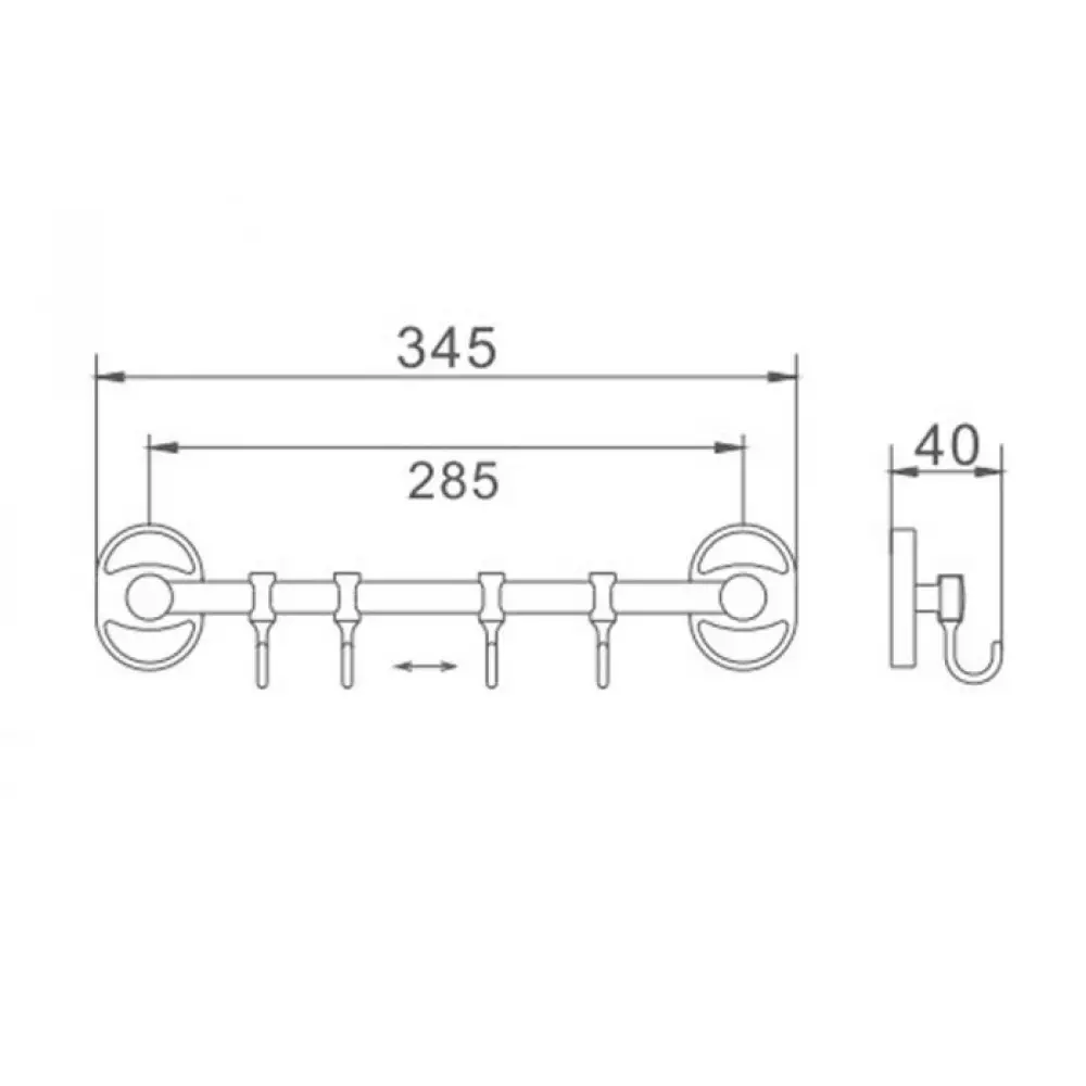 Планка 4 крючка Haiba HB1915-4