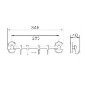 Планка 4 крючка Haiba HB1915-4