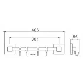 Планка 4 крючка Haiba HB8615-4