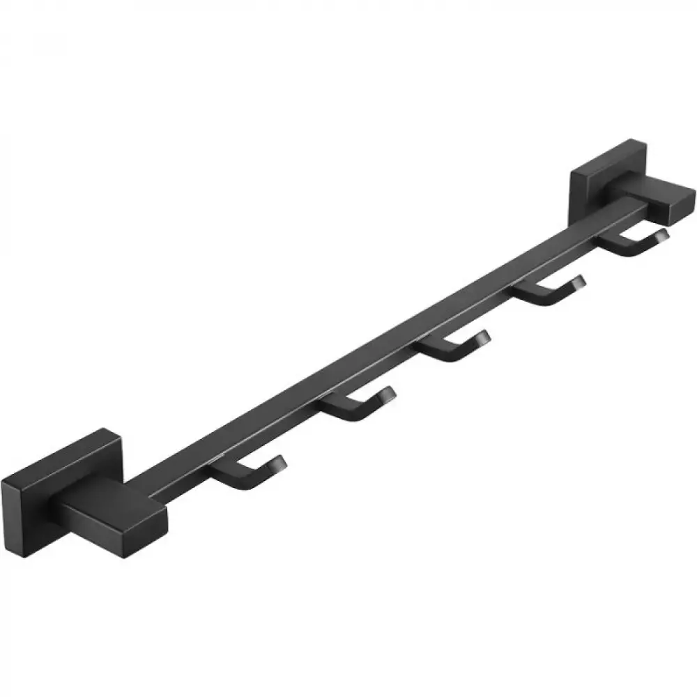 Планка 5 крючков Belz B90315-5 квадрат, черный матовый
