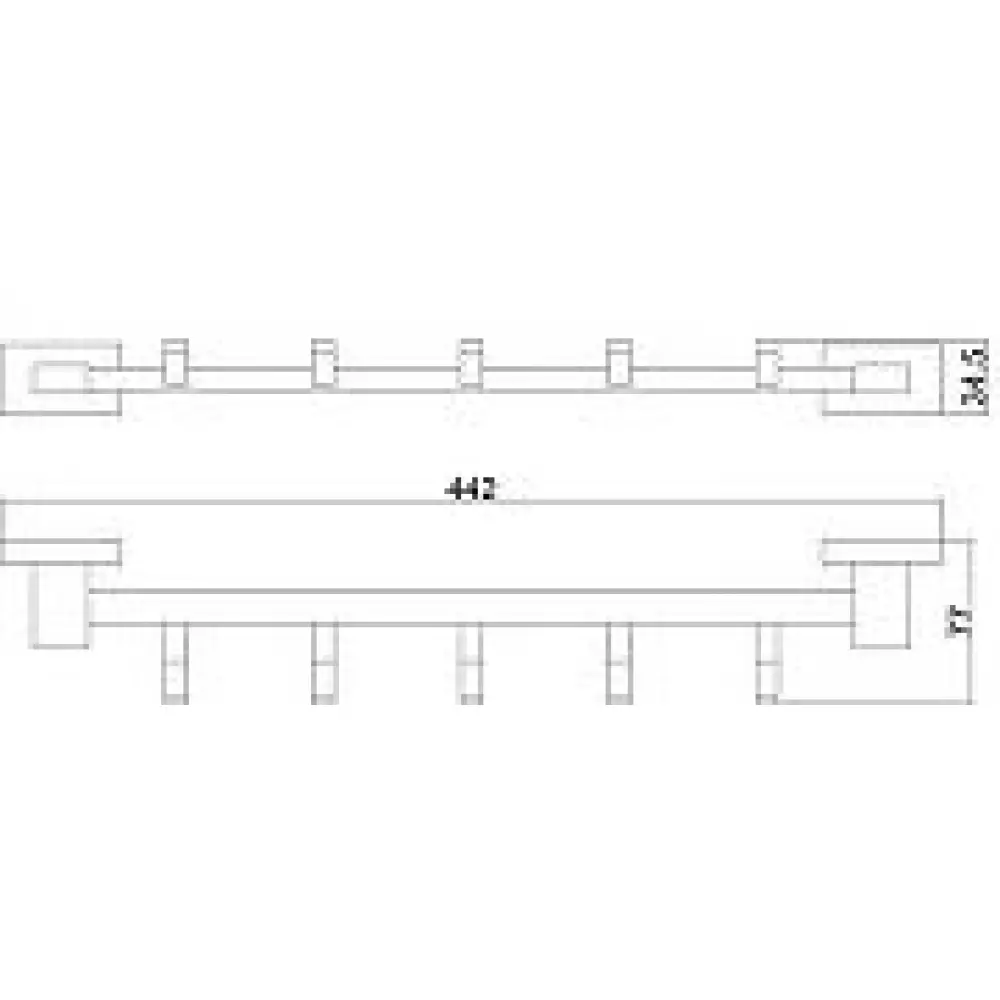 Планка 5 крючков Belz B90315-5 квадрат, черный матовый