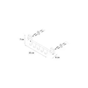 Планка 5 крючков Fixsen Kvadro (FX-61305B-5)