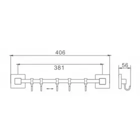 Планка 5 крючков Haiba HB8615-5
