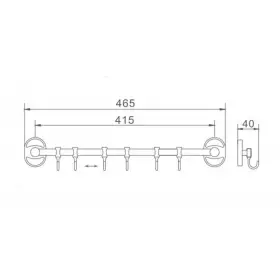 Планка 6 крючков Haiba HB1915-6