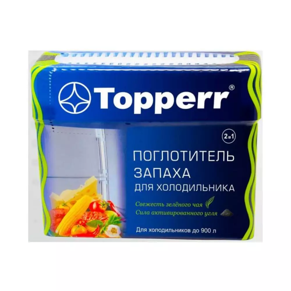Topperr 3118 Поглотитель запаха для холодильника  (Зеленый чай/уголь)