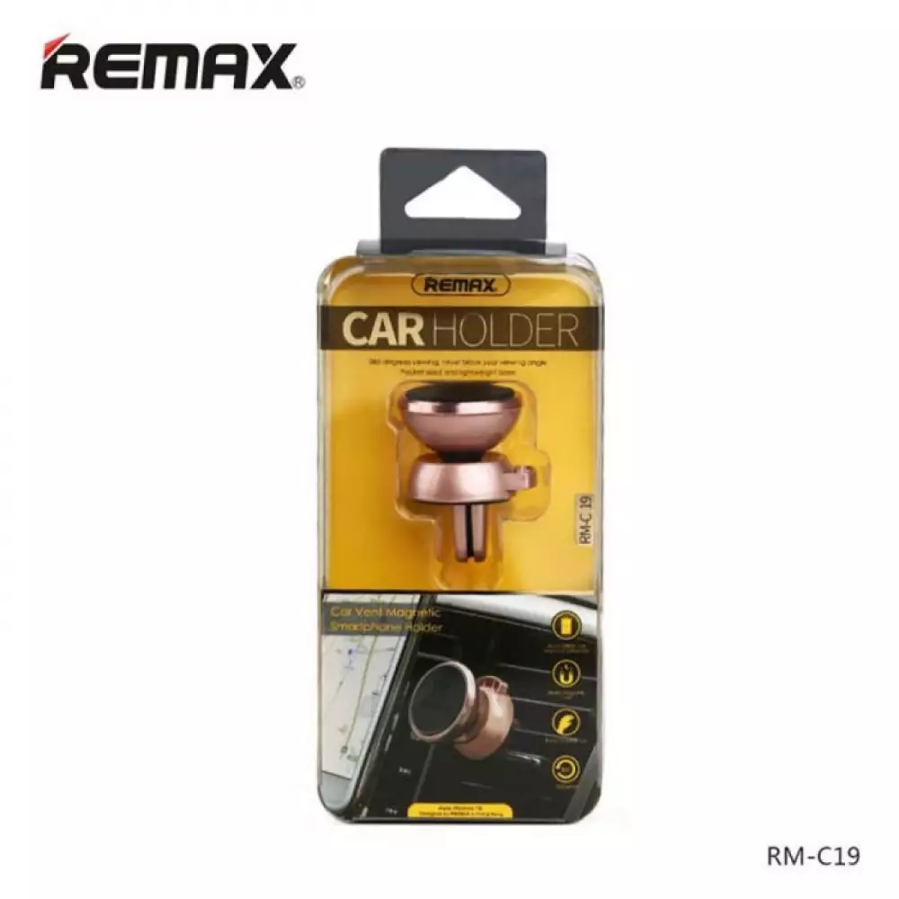 Подставка автомобильная Remax магнит RM-C19 розовая